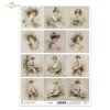 portrety, chłopcy, styl vintage, sepia, czytanie książek, klasyczne stroje, estetyka retro, akwarela, dziewczynka, kwiaty, konwalie, wianek, delikatność, pastelowe barwy
